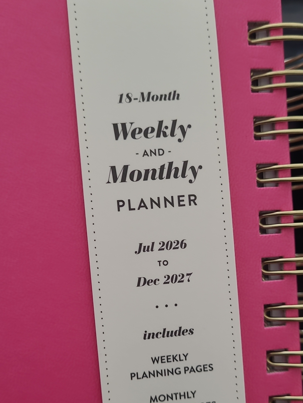 Pink Inspirational Spiral Planner - July 2026-December 2027 - Picture 6 of 9